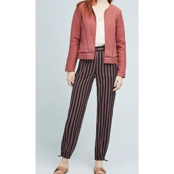 Anthropologie • Black Red Striped Jogger Pants - Picture 3 of 8